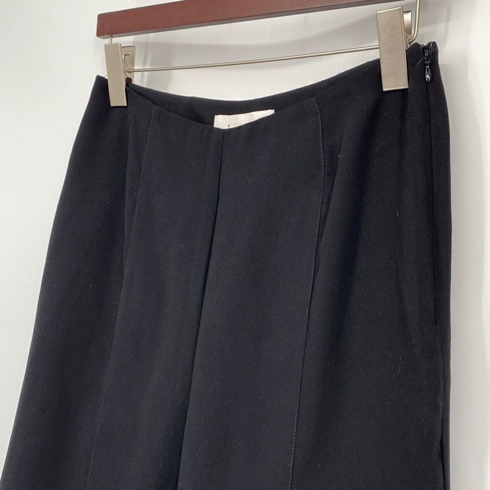 Anthropologie Zinnia Tulip Flare Pants High-Rise Side Zip Dressy Black Size 4 - Picture 5 of 16